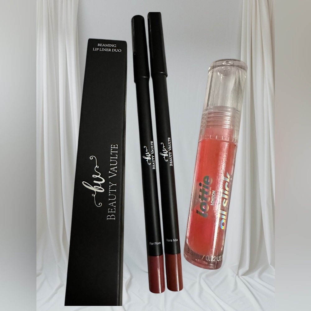 Bundle Beauty Vault Liliner Duo & Lottie Oil Slick in Peachy Cheeks Both New